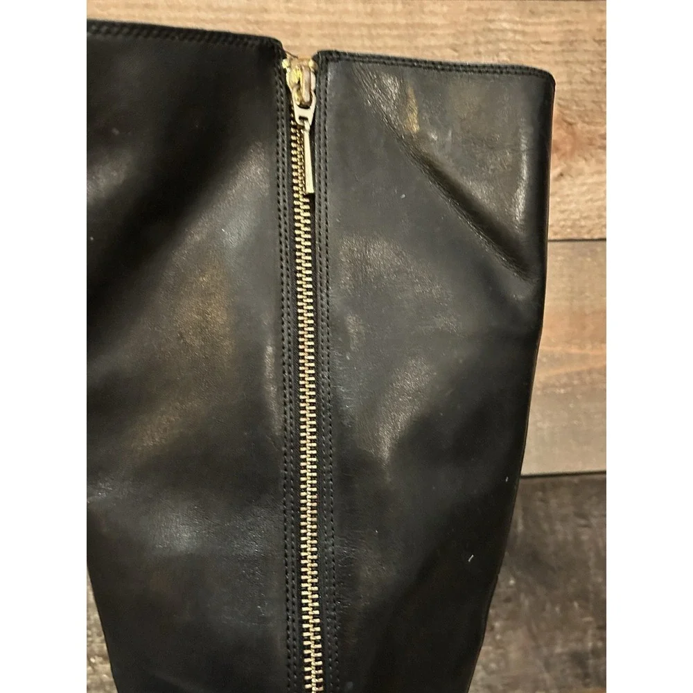 Clarks Black Leather Zip Knee High Boots‎ Womens Size 8.5 M Style 61267